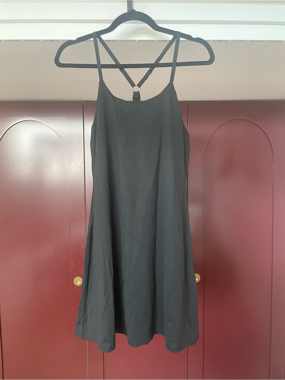 Classic Black Slip Dress with Strappy Back